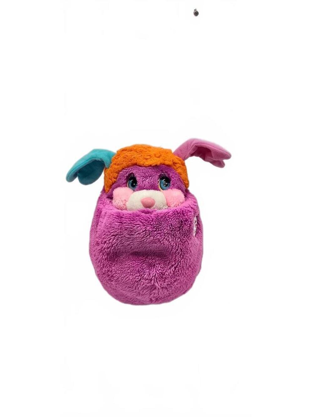 Vintage Popples Plush Toy with Orange Hair and Multi-Colored Ears